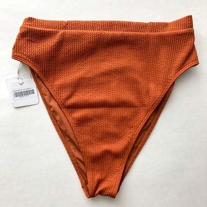 NWT Monday Swimwear Riviera Bottom Clay Crinkle L